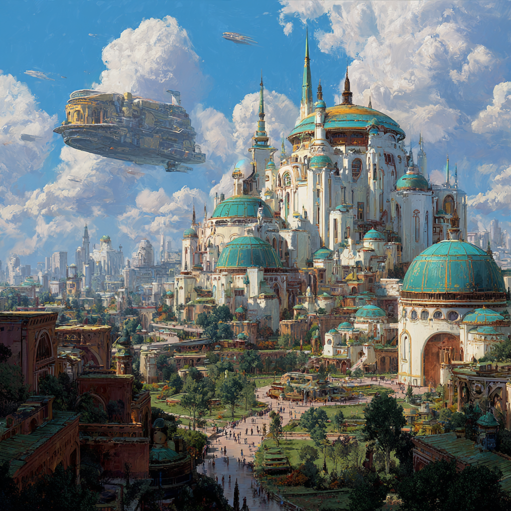 Muse Image — Концепт-арт города будущего для раскадровки