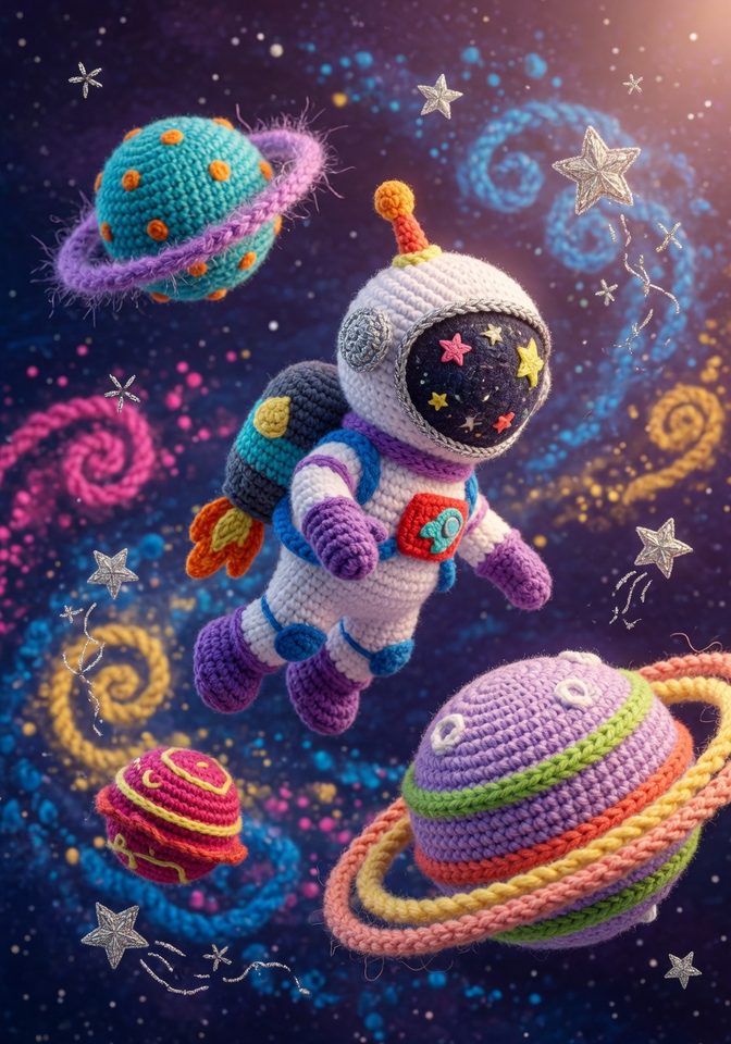 Grok Imagine Image — Астронавт на фоне яркого звёздного неба